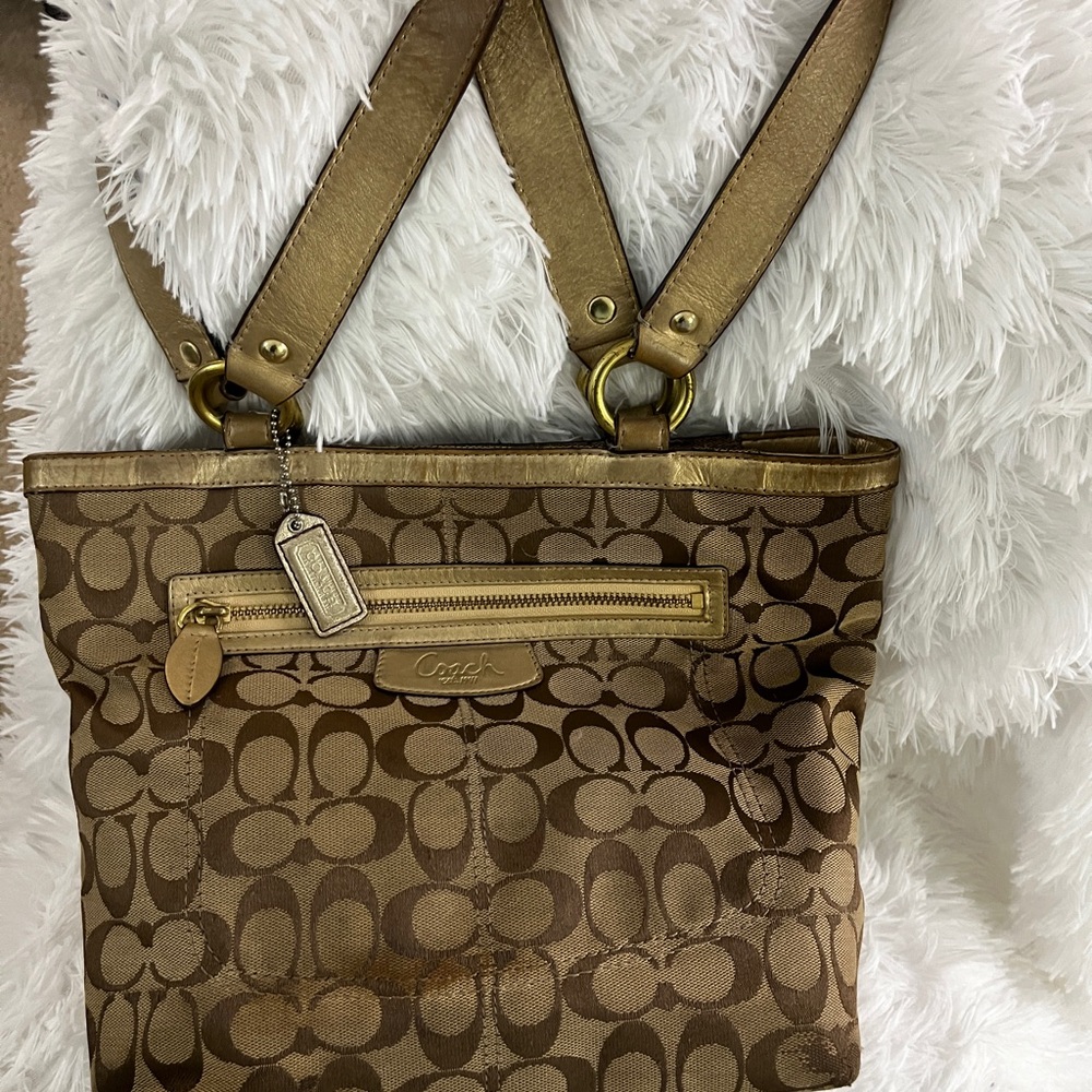 Coach Tan Signature Shoulder Bag